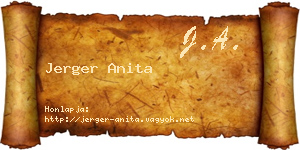 Jerger Anita névjegykártya